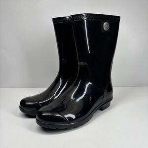 UGG Sienna Women's US 7 Black Waterproof Pull-On Mid-Calf Insulated Rain Boots